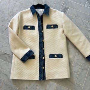 Sandro tweed and denim jacket